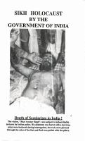 SIKH HOLOCAUST BY THE GOVT. OF INDIA