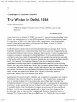 The Winter in Delhi 1984