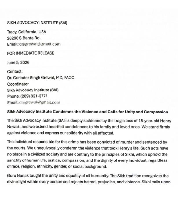 SAI Condemns Violence & Calls for Unity & Compassion Image
